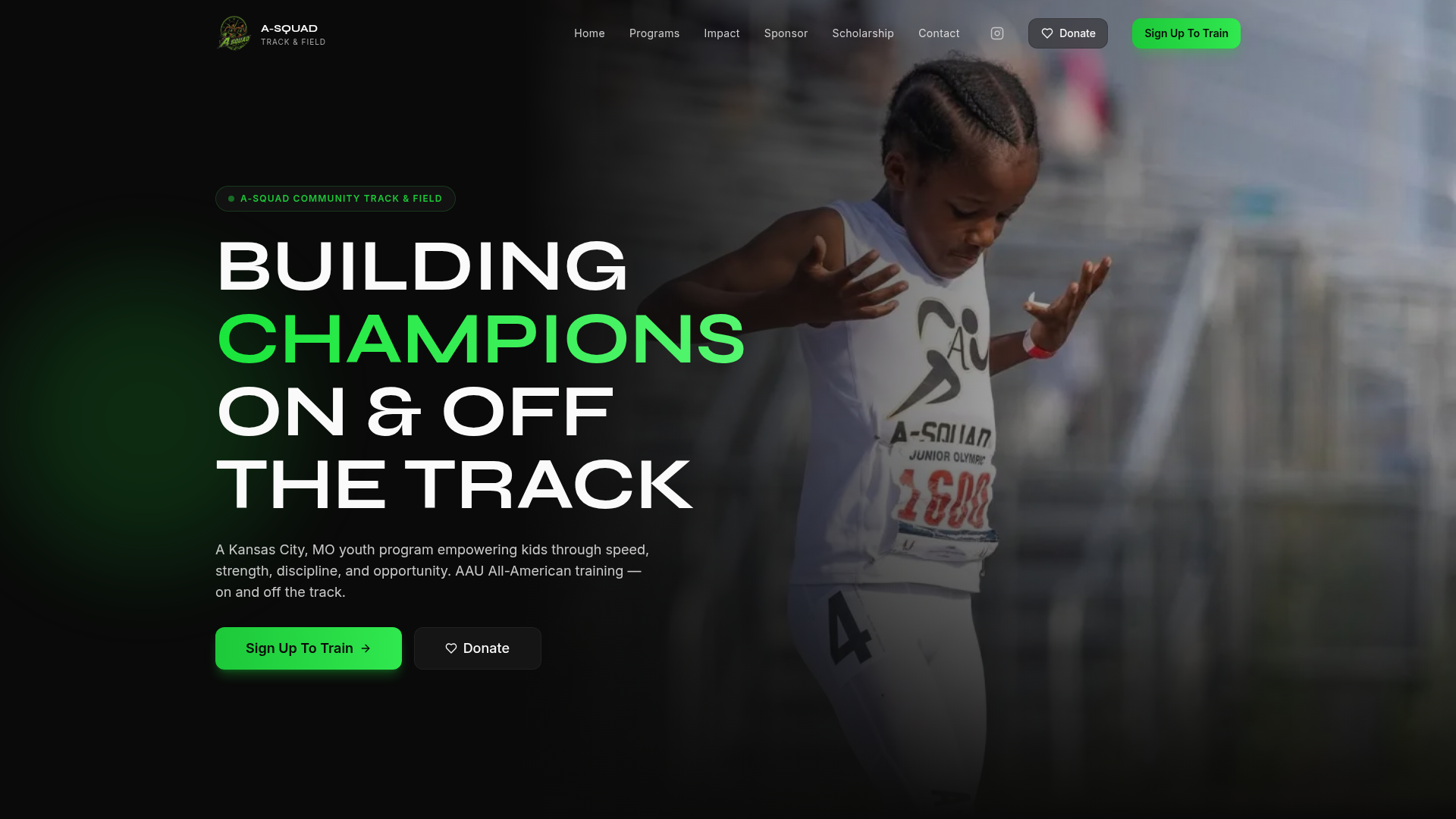 A-Squad Track & Field website by NexusOS