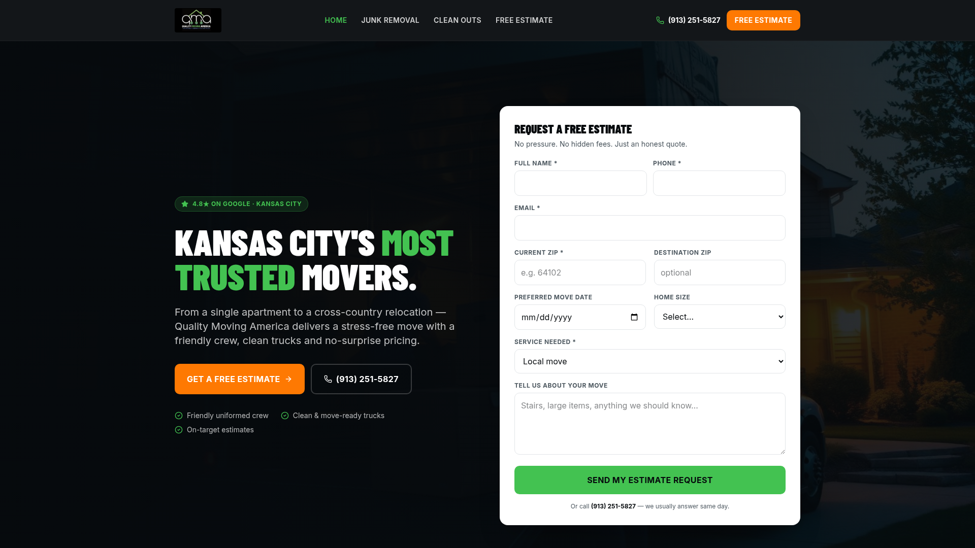 Quality Moving America website by NexusOS
